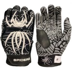 Gear 2020 Spiderz HYBRID Batting Gloves: Black/White/Silver