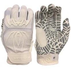 2022 Spiderz HYBRID Batting Gloves: White/White