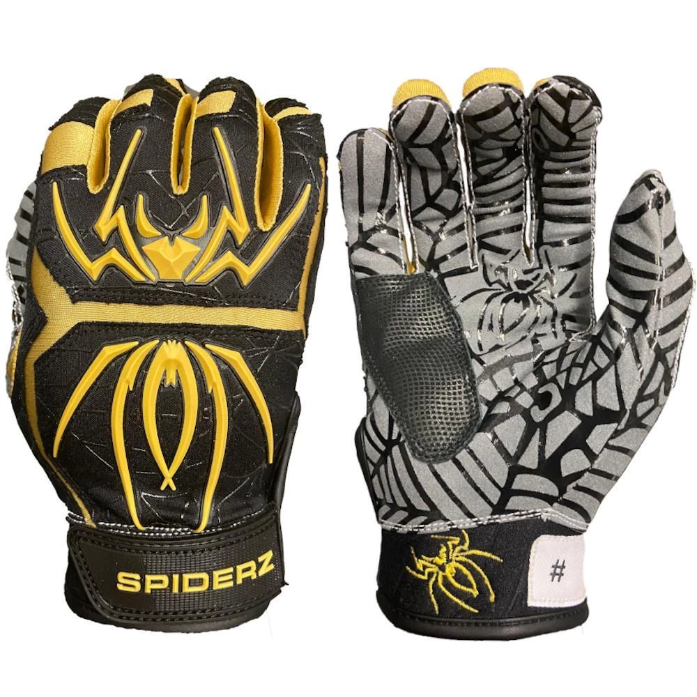2020 Spiderz Hybrid Batting Gloves: Black/Gold 3 2020 Spiderz Hybrid Batting Gloves: Black/Gold