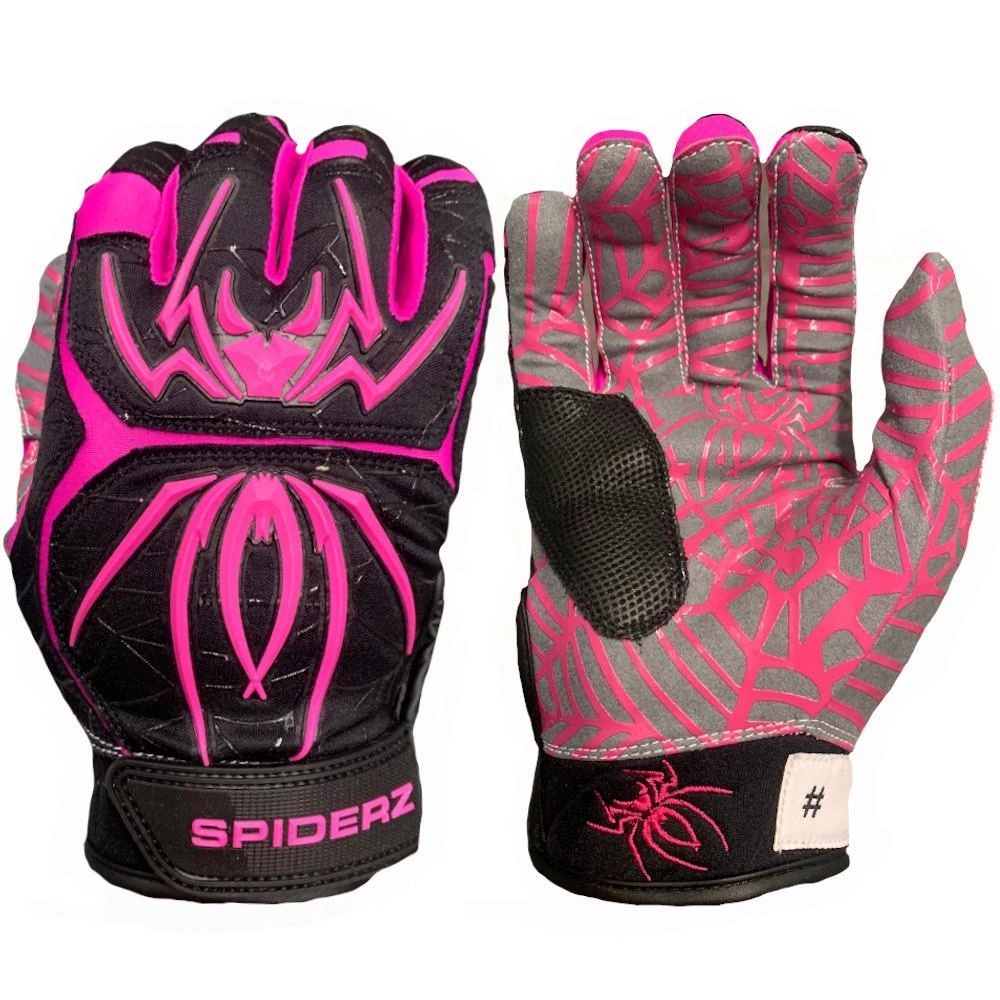 2020 Spiderz Hybrid Batting Gloves: Black/Pink 3 2020 Spiderz Hybrid Batting Gloves: Black/Pink