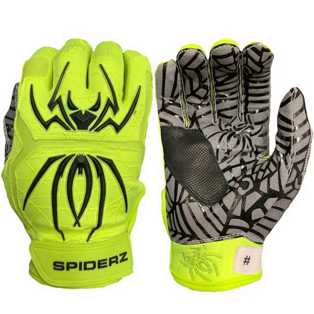 2022 Spiderz Hybrid Batting Gloves: Neon Yellow/Black Gear 3 2022 Spiderz Hybrid Batting Gloves: Neon Yellow/Black Gear