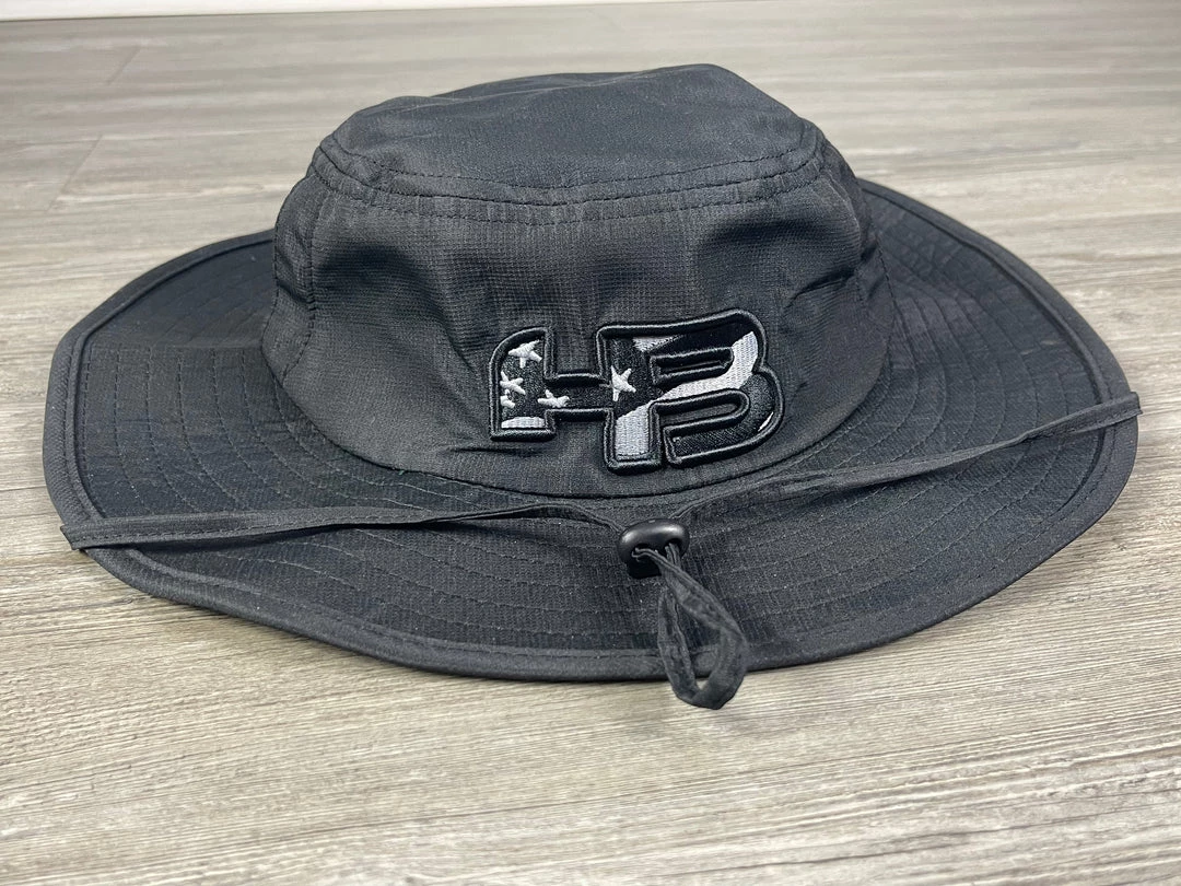 HB Sports Exclusive Pacific 1946 Boonie Bucket Cap: USA BLACKOUT 3 HB Sports Exclusive Pacific 1946 Boonie Bucket Cap: USA BLACKOUT