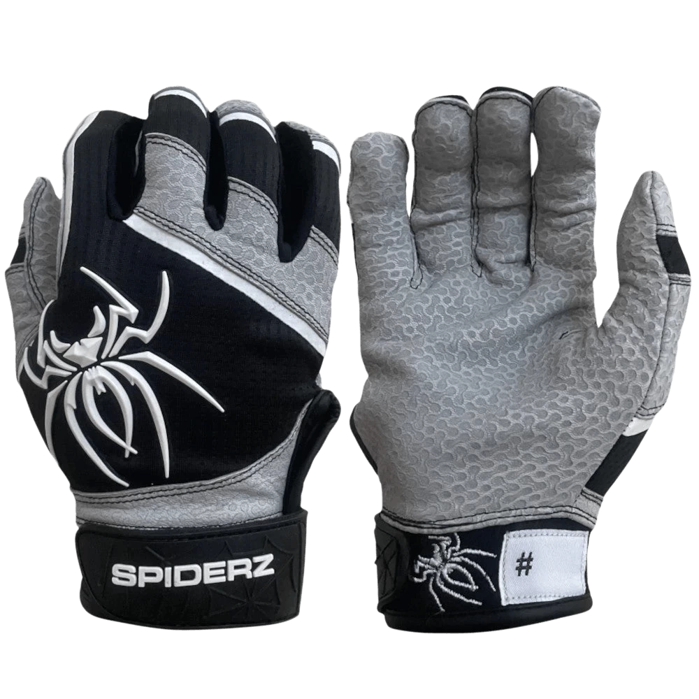 2022 Spiderz PRO Model Batting Gloves: Black/Grey 3 2022 Spiderz PRO Model Batting Gloves: Black/Grey