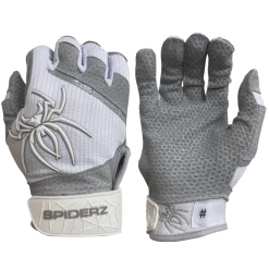 Gear 2022 Spiderz PRO Model Batting Gloves: White/Grey