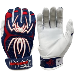 Gear 2022 Spiderz ENDITE Batting Gloves: Navy Blue/Red/White
