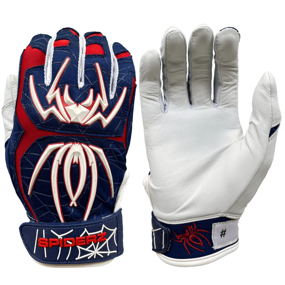 Gear 2022 Spiderz ENDITE Batting Gloves: Navy Blue/Red/White 3 Gear 2022 Spiderz ENDITE Batting Gloves: Navy Blue/Red/White