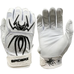 2022 Spiderz ENDITE Batting Gloves: White And Black Gear
