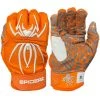 2022 Spiderz HYBRID Batting Gloves: Orange/White