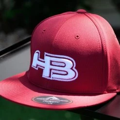 HB Sports Apparel Headbanger Sports Exclusive Pacific ES342 Performance Flexfit Hat: Maroon/White