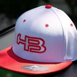 HB Sports Apparel Headbanger Sports Exclusive Pacific ES342 Performance Flexfit Hat: Grey/Red/Silver