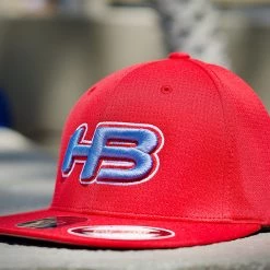 HB Sports Headbanger Sports Exclusive I8508 Flexfit Aerated Performance Hat: Red / Carolina Blue Apparel