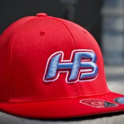 HB Sports Headbanger Sports Exclusive I8508 Flexfit Aerated Performance Hat: Red / Carolina Blue Apparel