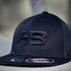 HB Sports Headbanger Sports I8501 Cap America Flexfit Performance Trucker Mesh Back Hat: Blackout Apparel