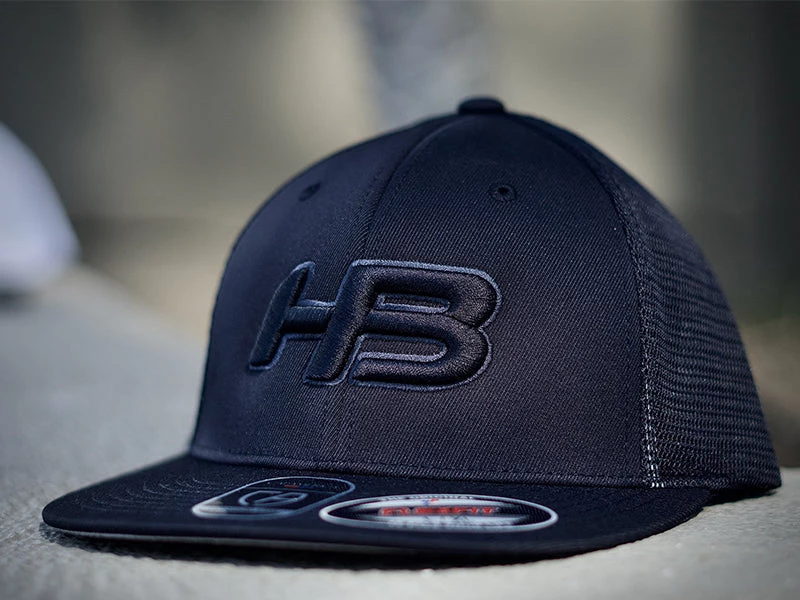 HB Sports Headbanger Sports I8501 Cap America Flexfit Performance Trucker Mesh Back Hat: Blackout Apparel 4 HB Sports Headbanger Sports I8501 Cap America Flexfit Performance Trucker Mesh Back Hat: Blackout Apparel