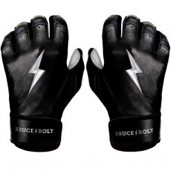 Gear Bruce Bolt PREMIUM PRO Chrome Series Short Cuff Batting Gloves: Black