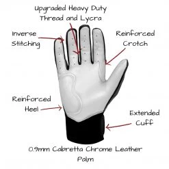 Gear Bruce Bolt PREMIUM PRO Chrome Series Short Cuff Batting Gloves: Black 13 Gear Bruce Bolt PREMIUM PRO Chrome Series Short Cuff Batting Gloves: Black