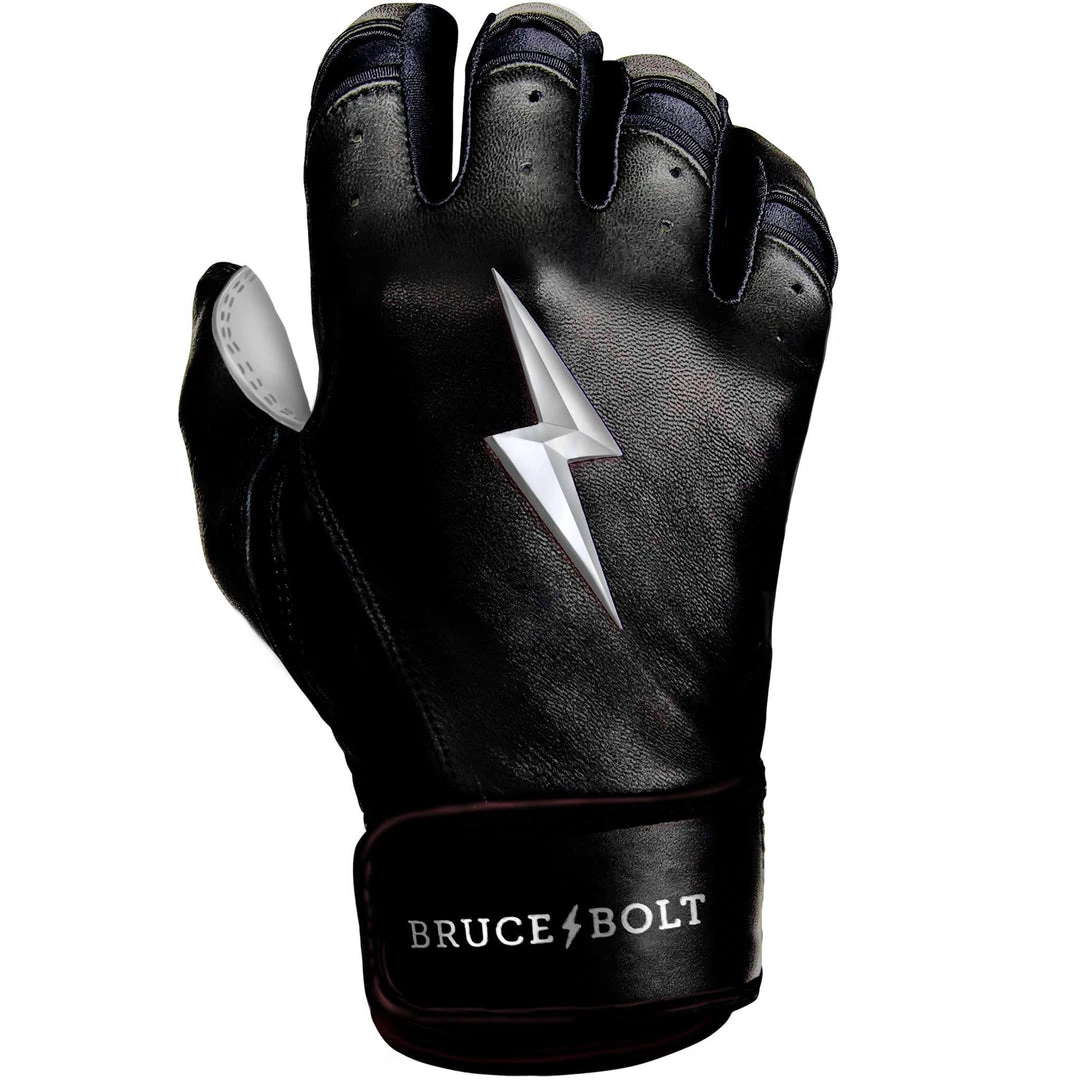 Gear Bruce Bolt PREMIUM PRO Chrome Series Short Cuff Batting Gloves: Black 6 Gear Bruce Bolt PREMIUM PRO Chrome Series Short Cuff Batting Gloves: Black