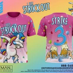 HB Sports Apparel Banger Brand " I Just Struck Out " SS Jersey