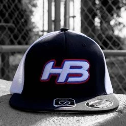 HB Sports Headbanger Sports I8501 Cap America Flexfit Performance Trucker Mesh Back Hat: Black / White / RWB