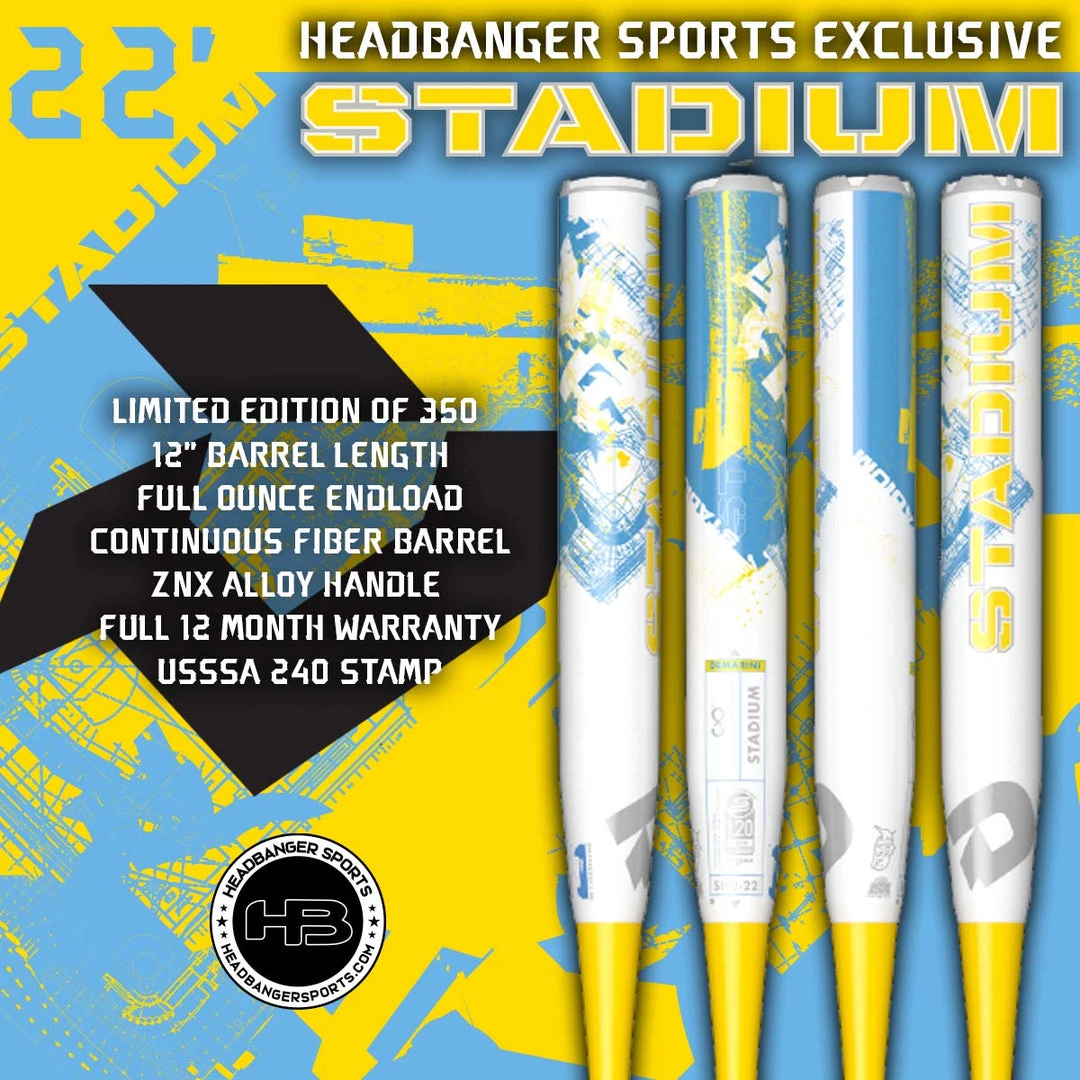 Bats 2022 DeMarini Stadium 12" USSSA Slowpitch Softball Bat: WTDXSHU-22 5 Bats 2022 DeMarini Stadium 12" USSSA Slowpitch Softball Bat: WTDXSHU-22
