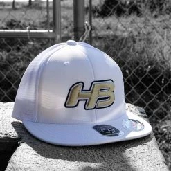 HB Sports Headbanger Sports I8501 Cap America Flexfit Performance Trucker Mesh Back Hat: White & Gold