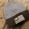 HB Sports American Flag Logo Two-Tone Cuff Beanies: Graphite Apparel