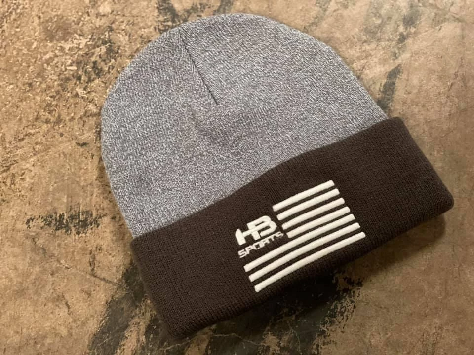 HB Sports American Flag Logo Two-Tone Cuff Beanies: Graphite Apparel 3 HB Sports American Flag Logo Two-Tone Cuff Beanies: Graphite Apparel