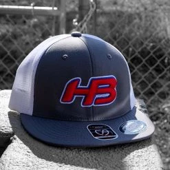 HB Sports Headbanger Sports I8501 Cap America Flexfit Performance Trucker Mesh Back Hat: Graphite / White / RWB