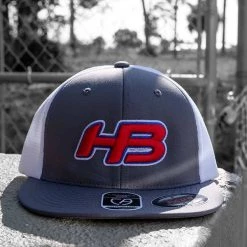 HB Sports Headbanger Sports I8501 Cap America Flexfit Performance Trucker Mesh Back Hat: Graphite / White / RWB