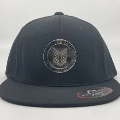 HB Sports Apparel Banger Brand Exclusive Pacific ES341 Premium Performance Trucker Flexfit Hat: Chrome Circle