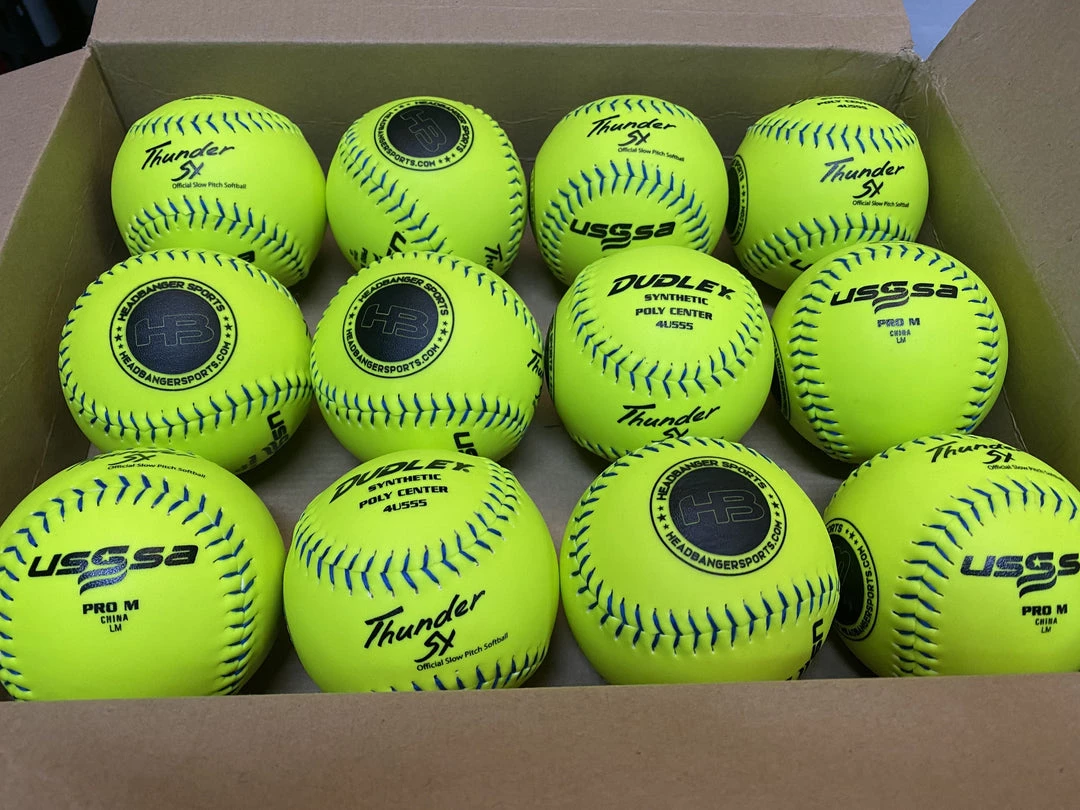 Gear Dudley Thunder SY Slowpitch Softball 12” USSSA PRO M – (DOZEN): 4U555 4 Gear Dudley Thunder SY Slowpitch Softball 12” USSSA PRO M – (DOZEN): 4U555