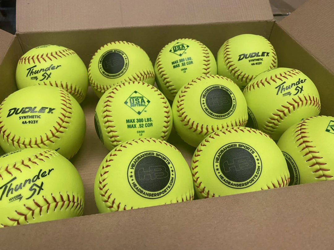 Dudley Thunder SY HYCON 11" USA/ASA Synthetic Slowpitch Softballs (DOZEN): 4A923Y 4 Dudley Thunder SY HYCON 11" USA/ASA Synthetic Slowpitch Softballs (DOZEN): 4A923Y