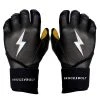 Bruce Bolt PREMIUM PRO Long Cuff Batting Gloves: Black Gear