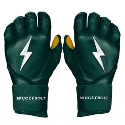 Bruce Bolt PREMIUM PRO Long Cuff Batting Gloves: Green Gear