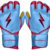 Bruce Bolt PREMIUM PRO BADER Series Long Cuff Batting Gloves: Baby Blue Gear