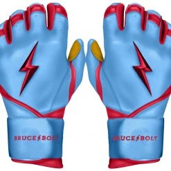 Bruce Bolt PREMIUM PRO BADER Series Long Cuff Batting Gloves: Baby Blue Gear