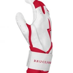 Bruce Bolt PREMIUM PRO BADER Series Long Cuff Batting Gloves: White Gear 13 Bruce Bolt PREMIUM PRO BADER Series Long Cuff Batting Gloves: White Gear