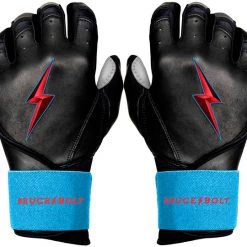 Bruce Bolt PREMIUM PRO BRINSON Series Long Cuff Batting Gloves: Black