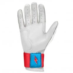 Gear Bruce Bolt PREMIUM PRO BRINSON Series Long Cuff Batting Gloves: White