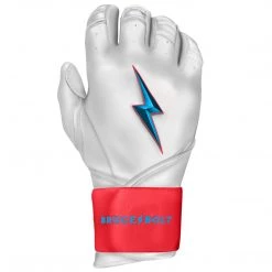 Gear Bruce Bolt PREMIUM PRO BRINSON Series Long Cuff Batting Gloves: White