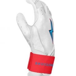 Gear Bruce Bolt PREMIUM PRO BRINSON Series Long Cuff Batting Gloves: White