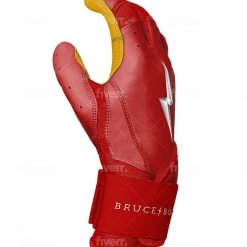 Bruce Bolt PREMIUM PRO Long Cuff Batting Gloves: Red 13 Bruce Bolt PREMIUM PRO Long Cuff Batting Gloves: Red
