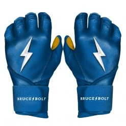 Gear Bruce Bolt PREMIUM PRO Long Cuff Batting Gloves: Royal