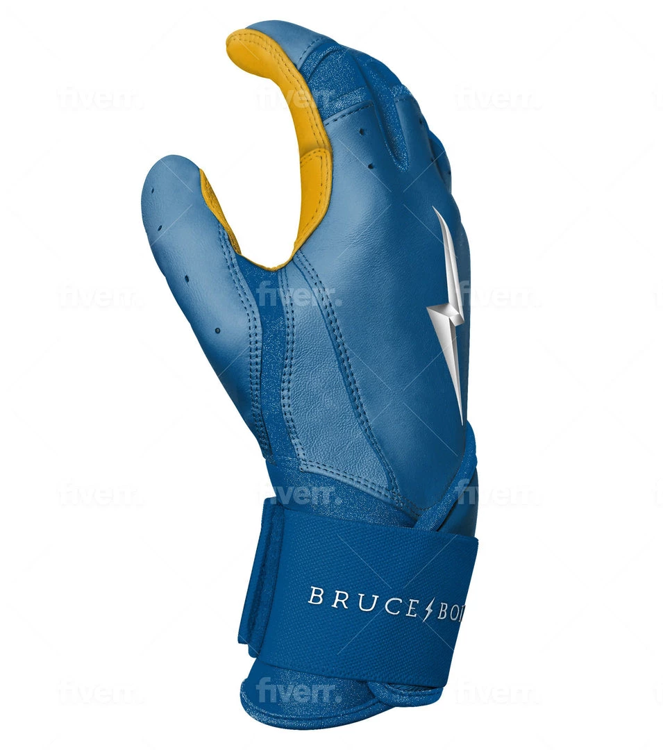 Gear Bruce Bolt PREMIUM PRO Long Cuff Batting Gloves: Royal 8 Gear Bruce Bolt PREMIUM PRO Long Cuff Batting Gloves: Royal