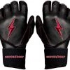 Bruce Bolt PREMIUM PRO TC42 Series Long Cuff Batting Gloves: Black Gear