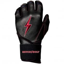 Bruce Bolt PREMIUM PRO TC42 Series Long Cuff Batting Gloves: Black Gear