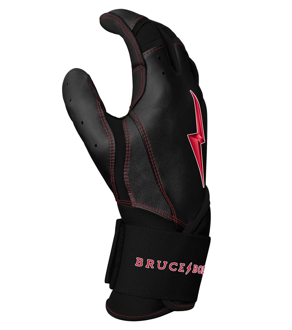 Bruce Bolt PREMIUM PRO TC42 Series Long Cuff Batting Gloves: Black Gear 6 Bruce Bolt PREMIUM PRO TC42 Series Long Cuff Batting Gloves: Black Gear