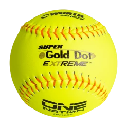 Worth 12" One Nation Super Gold Dot Extreme Slowpitch Softballs (One Dozen): ON12CY