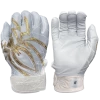 2022 Spiderz PRIZM Batting Gloves: White/Gold Gear