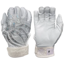Gear 2022 Spiderz PRIZM Batting Gloves: White/Silver